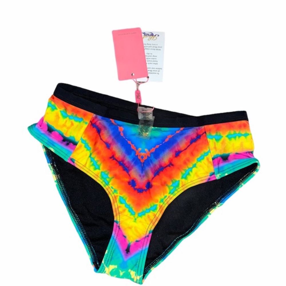 NWT Electric Pop High-Waist Tie Dye Bikini Bottoms